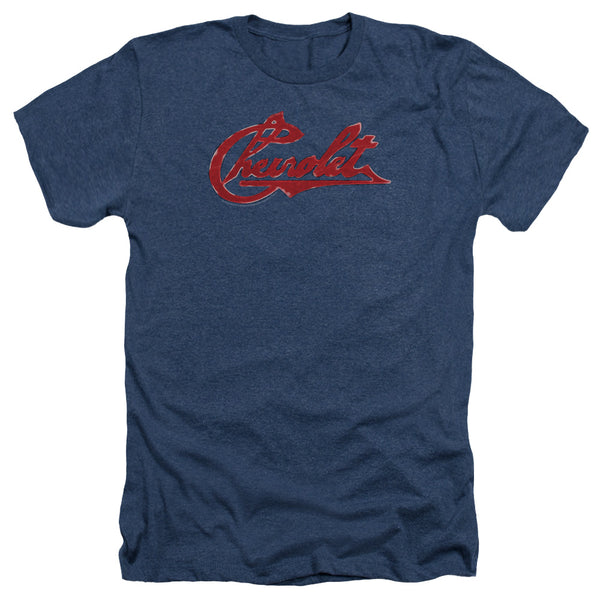 Chevrolet - Chevrolet Script Distressed Adult Regular Fit Heather Short Sleeve
