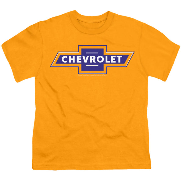 Chevrolet - Blue And Gold Vintage Bowtie Youth Short Sleeve