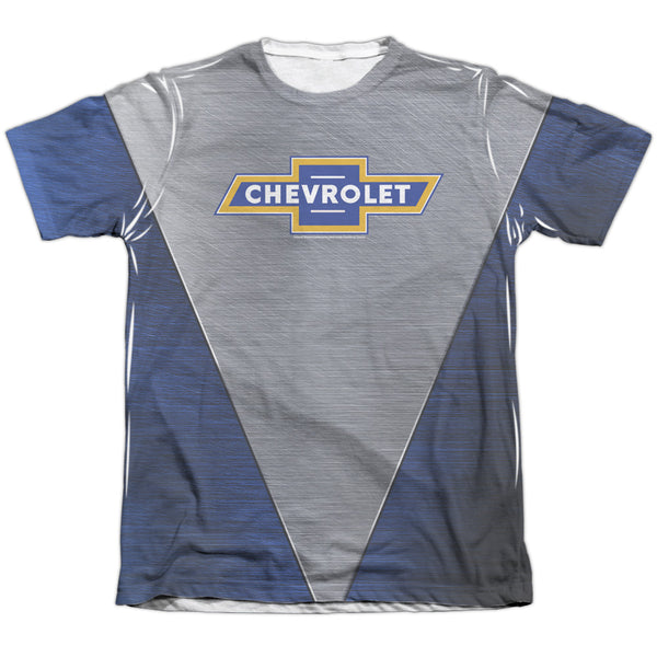 Chevrolet - Shiny Chevy Logo Adult Regular Fit Short Sleeve 65 - 35 Poly - Cotton
