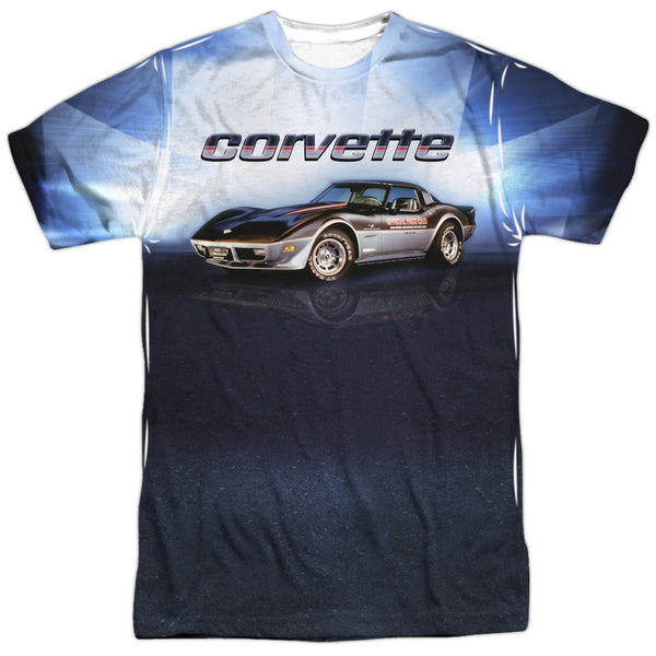 Chevrolet - Blue Vette Check Flag Adult Regular Fit Short Sleeve 100% Poly