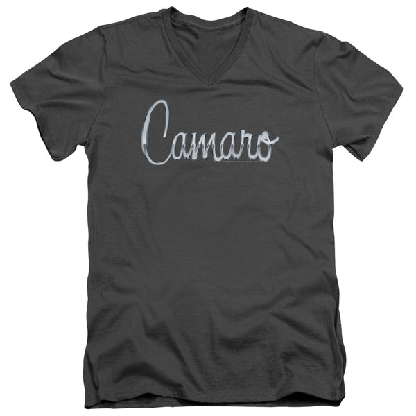Chevrolet - Classic Camaro Metal Adult Slim Fit V Neck Cotton