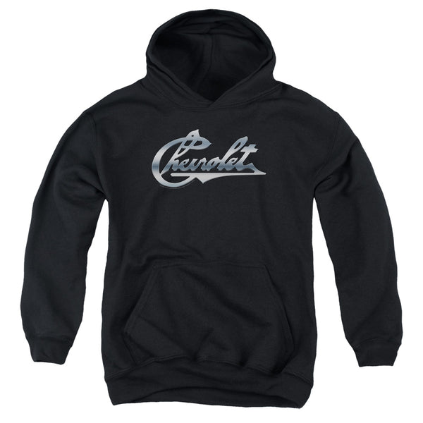 Chevrolet - Chrome Vintage Chevy Bowtie Youth Hooded Sweatshirt