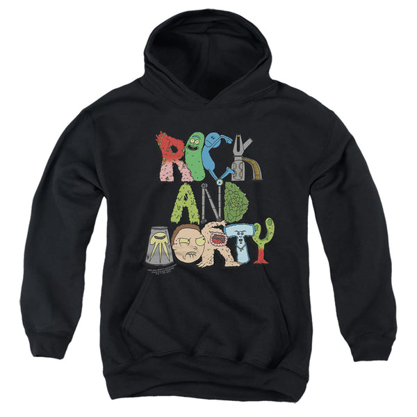 Rick And Morty - Illustrated Logo Youth Hooded Sweatshirt