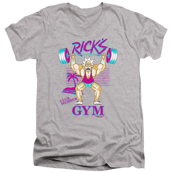 Rick And Morty - Ricks Gym Adult Slim Fit V Neck Cotton