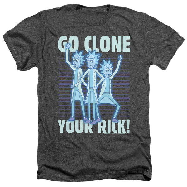 Rick And Morty - Go Clone Your Rick Adult Regular Fit Heather Short Sleeve