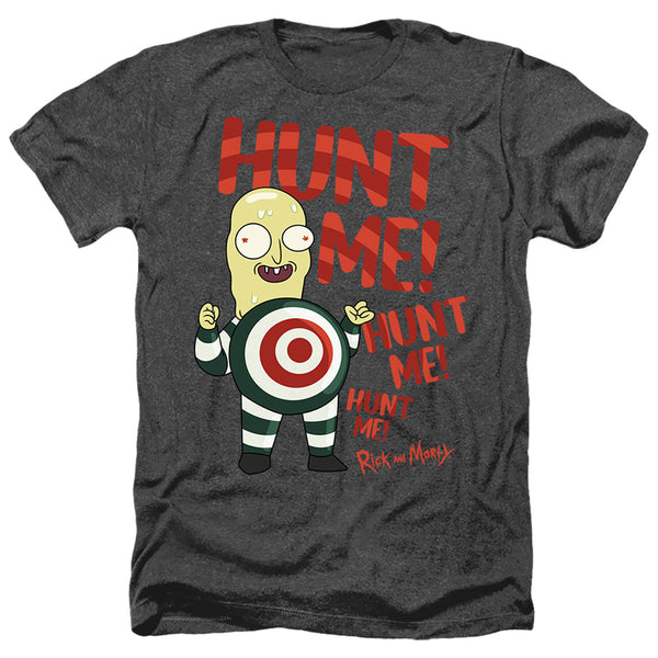 Rick And Morty - Hunt Me Adult Regular Fit Heather Short Sleeve