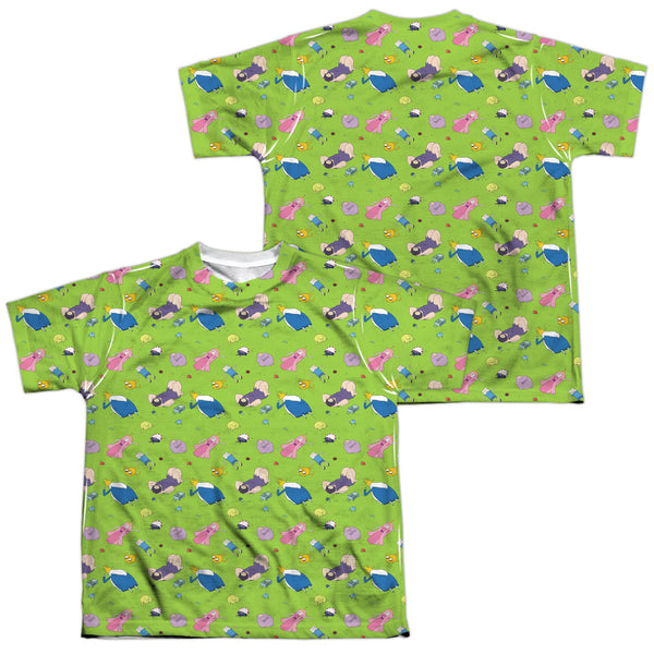 Adventure Time - Green Fields (Front - Back Print) Youth Short Sleeve 100% Poly