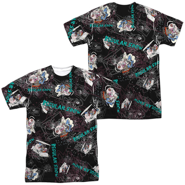 Regular Show - Golf Cart Ride (Front - Back Print) Adult Regular Fit Short Sleeve 100% Poly