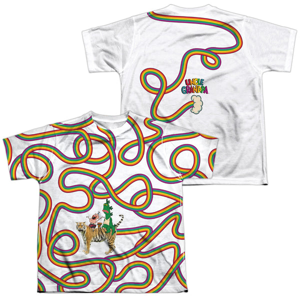 Uncle Grandpa - Rainbows (Front - Back Print) Youth Short Sleeve 100% Poly