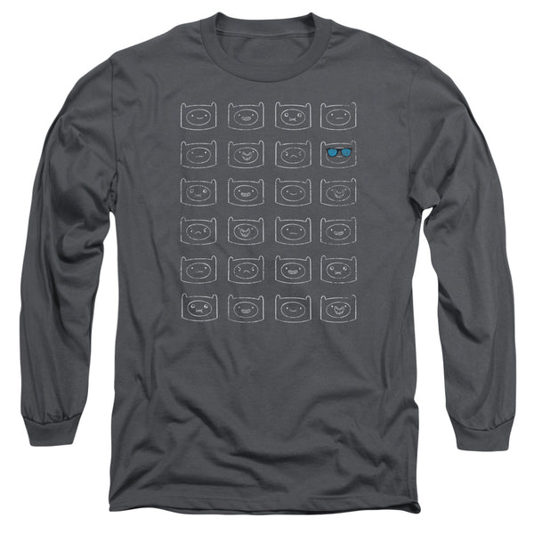 Adventure Time - Finn Faces Adult Long Sleeve