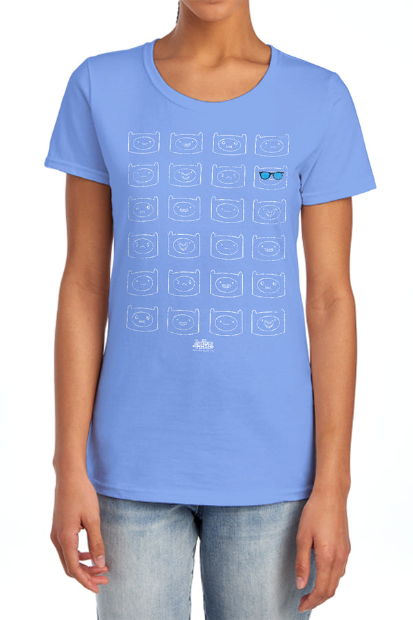 Adventure Time - Finn Faces Women's Short Sleeve