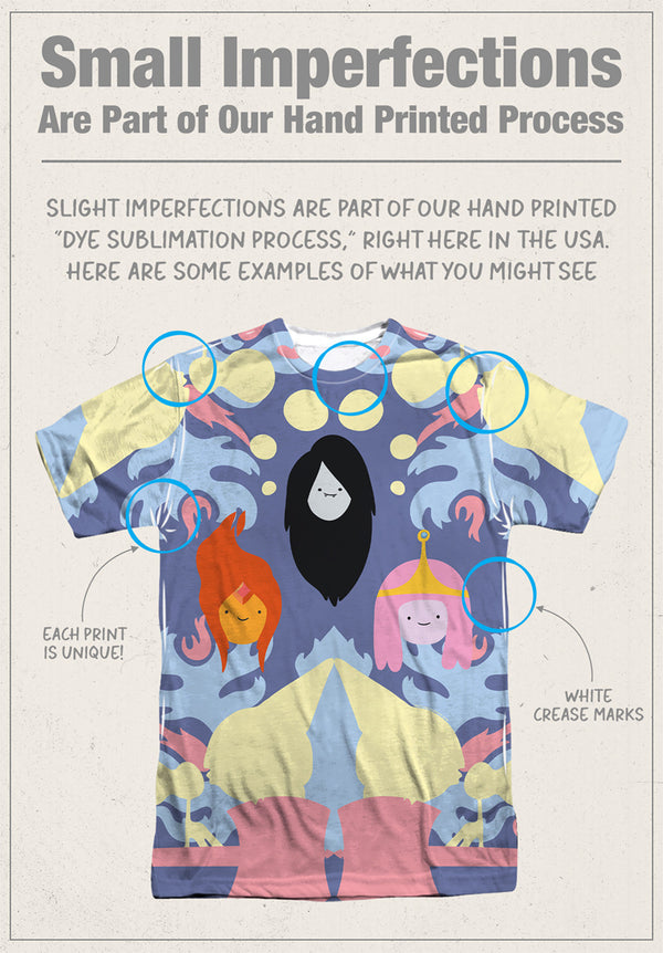 Adventure Time - PB, FP & Marceline Adult Regular Fit Short Sleeve 100% Poly