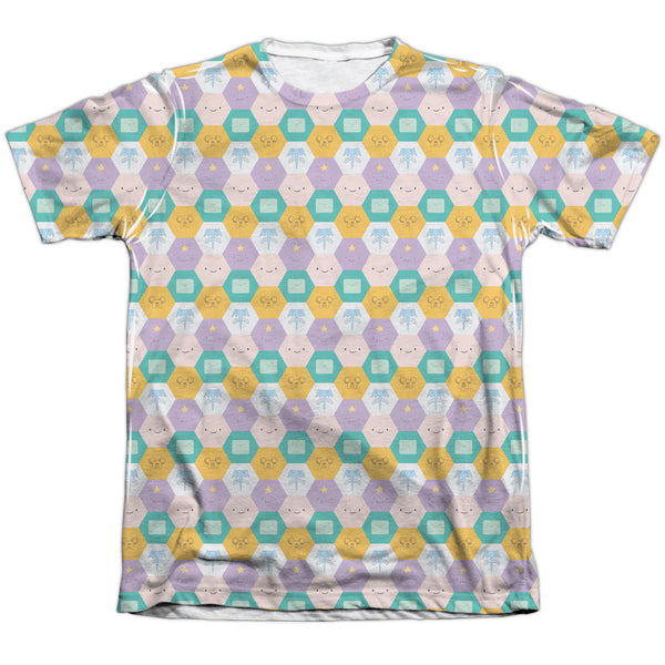 Adventure Time - Hexagon Pattern Adult Regular Fit Short Sleeve 65 - 35 Poly - Cotton