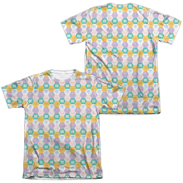 Adventure Time - Hexagon Pattern (Front - Back Print) Adult Regular Fit Short Sleeve 65 - 35 Poly - Cotton