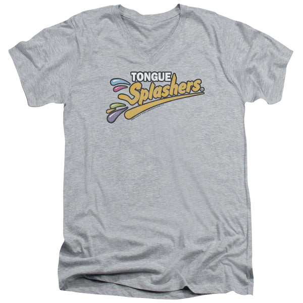 Dubble Bubble - Tongue Splashers Logo Adult Slim Fit V Neck Cotton