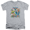 DC - Justice League Assemble Adult Slim Fit V Neck Cotton