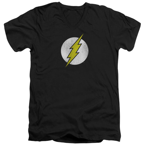 Flash - Flash Logo Distressed Adult Slim Fit V Neck Cotton