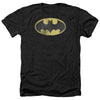 DC - Retro Bat Logo Distressed Adult Regular Fit Heather Short Sleeve