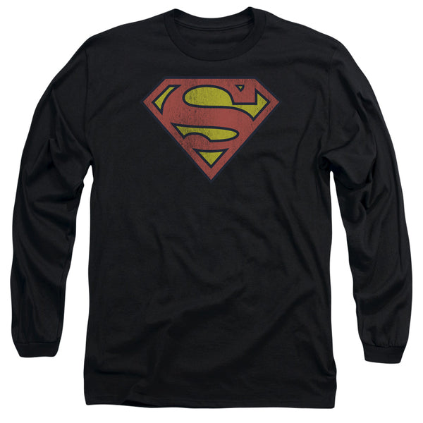 DC - Retro Supes Logo Distressed Adult Long Sleeve