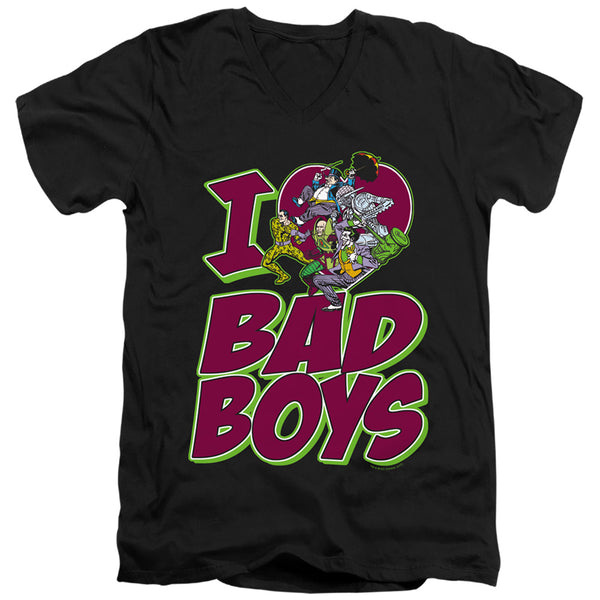 DC - I Heart Bad Boys Adult Slim Fit V Neck Cotton