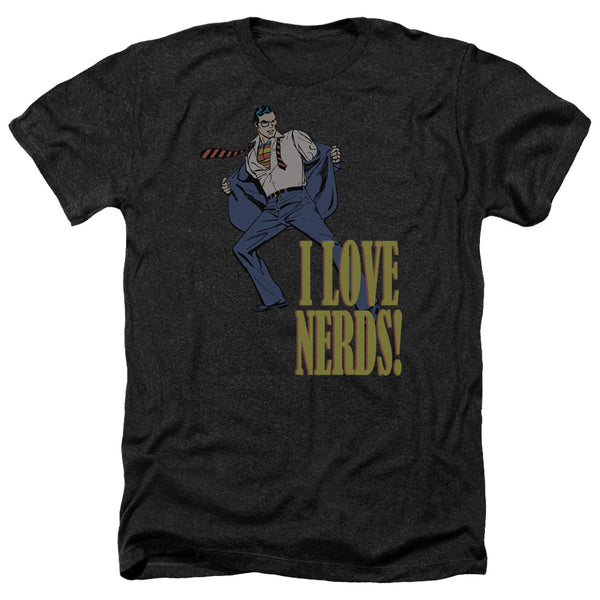 DC - I Love Nerds Adult Regular Fit Heather Short Sleeve