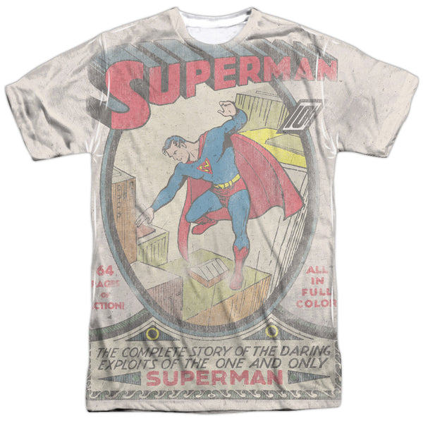 DC - Superman #1 Distressed Adult Regular Fit Short Sleeve 100% Poly