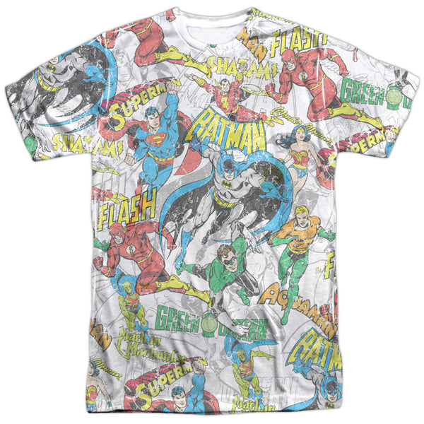 DC - Super Collage Adult Regular Fit Short Sleeve 100% Poly