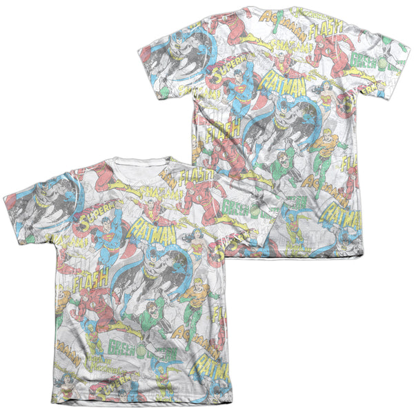 DC - Super Collage Adult Regular Fit Short Sleeve 65 - 35 Poly - Cotton