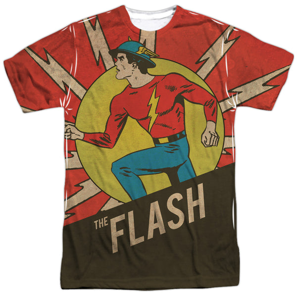 Flash - Vintage Comic Flash Adult Regular Fit Short Sleeve 100% Poly