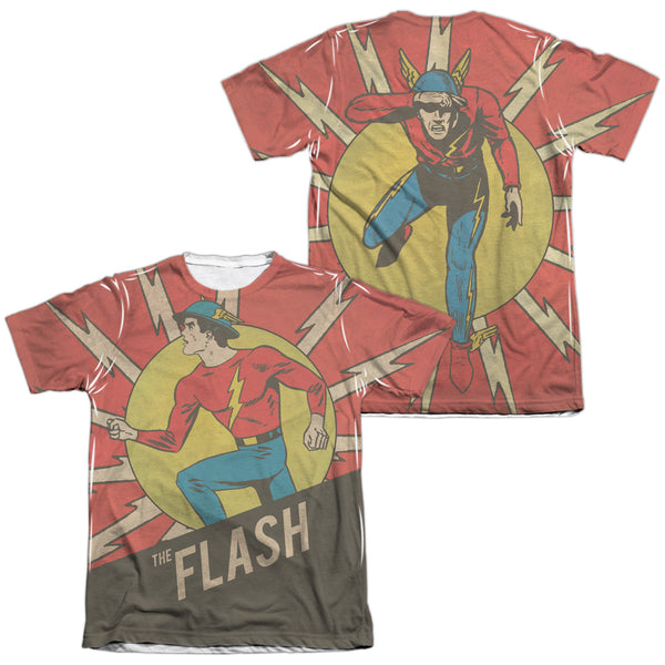 Flash - Vintage Comic Flash (Front - Back Print) Adult Regular Fit Short Sleeve 65 - 35 Poly - Cotton