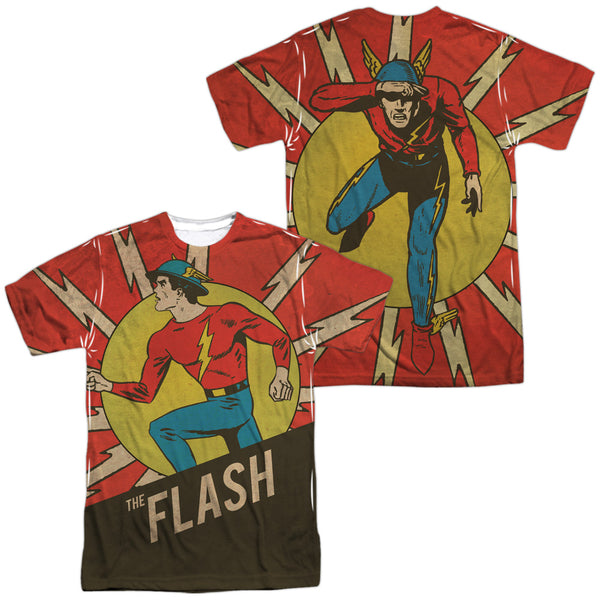 Flash - Vintage Comic Flash (Front - Back Print) Adult Regular Fit Short Sleeve 100% Poly