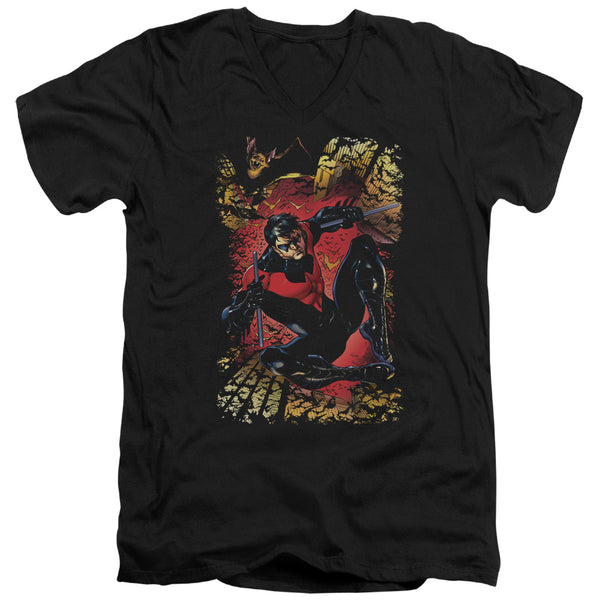 JLA - Nightwing #1 Adult Slim Fit V Neck Cotton