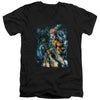 JLA - Aquaman #1 Adult Slim Fit V Neck Cotton