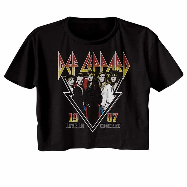 Def Leppard 1987 Live In Concert-Ladies S/S Festival Cali Crop