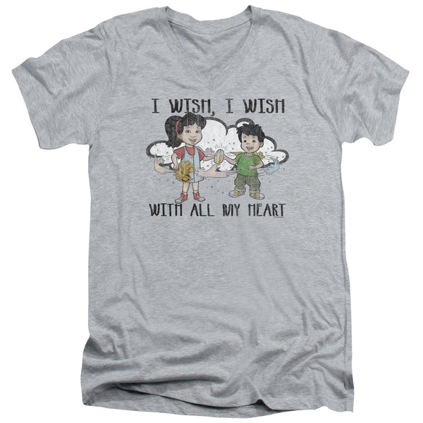 Dragon Tales - I Wish With All My Heart Adult Slim Fit V Neck Cotton