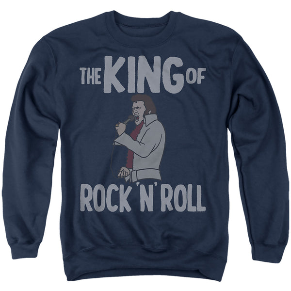 Elvis - King Of Rock N Roll Adult Crewneck Sweatshirt