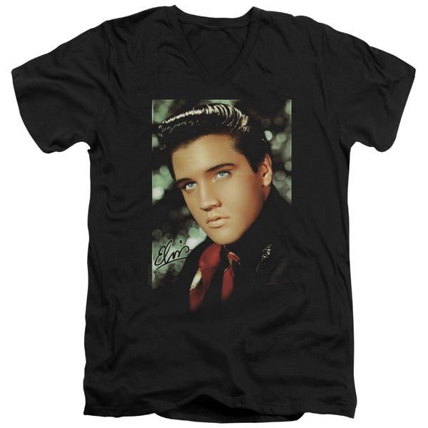 Elvis Presley - Red Scarf Adult Slim Fit V Neck Cotton