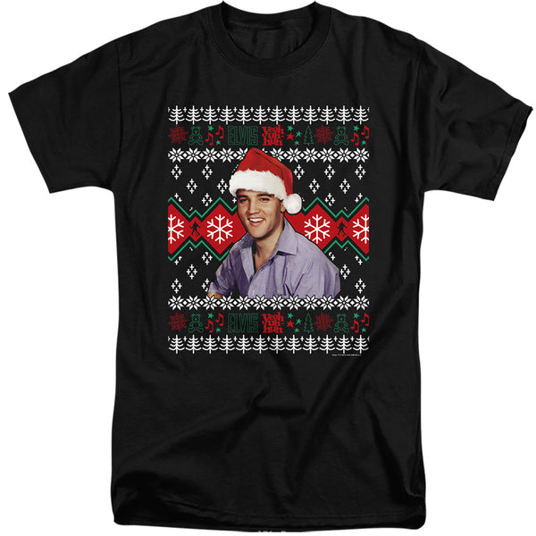 Elvis - Ugly Christmas Sweater Adult Tall Fit Short Sleeve