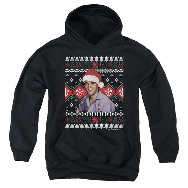 Elvis - Ugly Christmas Sweater Youth Hooded Sweatshirt