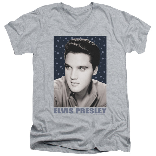 Elvis Presley - Blue Sparkle Adult Slim Fit V Neck Cotton