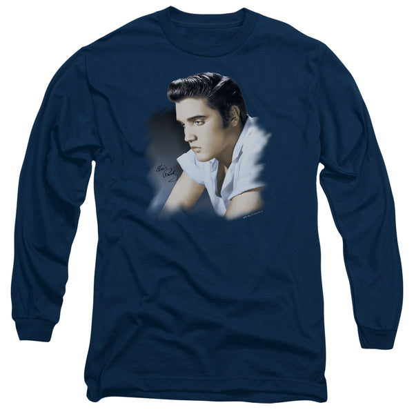 Elvis Presley - Blue Profile Adult Long Sleeve
