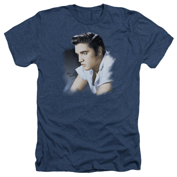 Elvis Presley - Blue Profile Adult Regular Fit Heather Short Sleeve