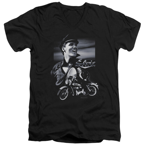 Elvis Presley - Motorcycle Adult Slim Fit V Neck Cotton