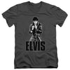 Elvis Presley - Leather Adult Slim Fit V Neck Cotton