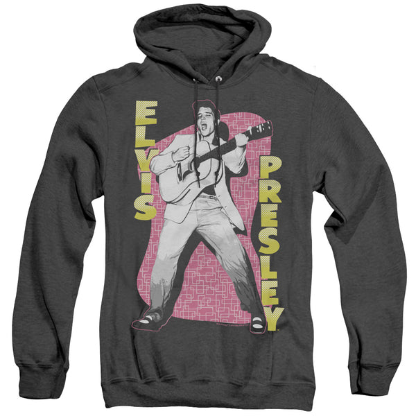 Elvis Presley - Pink Rock Adult Heather Hoodie