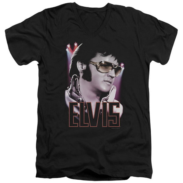Elvis Presley - 70S Star Adult Slim Fit V Neck Cotton