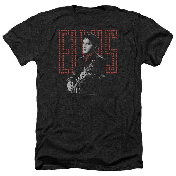 Elvis Presley - Red Guitarman Adult Regular Fit Heather Short Sleeve