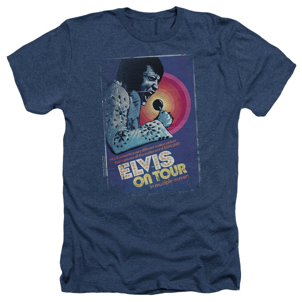 Elvis Presley - On Tour Poster Adult Regular Fit Heather Short Sleeve