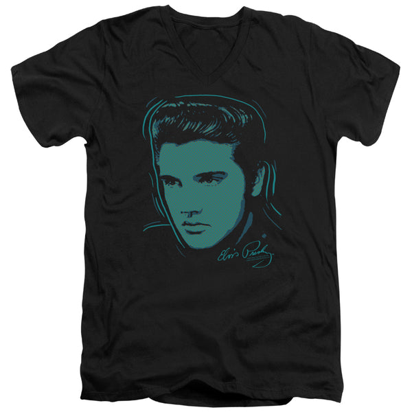 Elvis Presley - Young Dots Adult Slim Fit V Neck Cotton