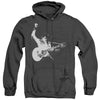 Elvis Presley - Black&White Guitarman Adult Heather Hoodie